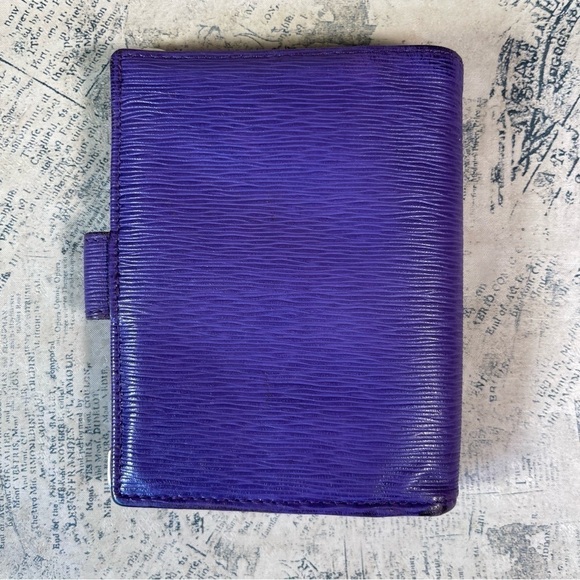 Nina Ricci Purple Leather Fold  Wallet Made in Italy - Picture 3 of 12